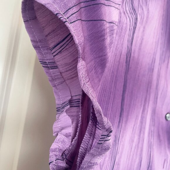 Vintage Striped Purple Shirt, 90s Abstract Blouse - Picture 6 of 9
